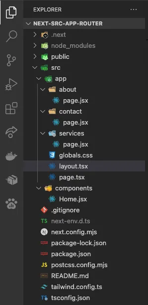 Routing project folder structure