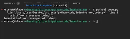 Python indentation error