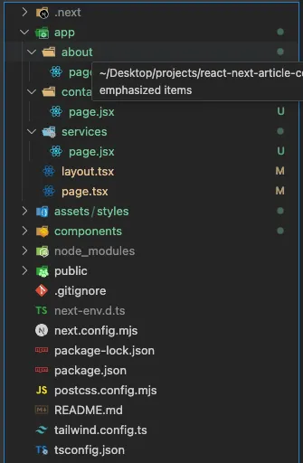 Project folder structure